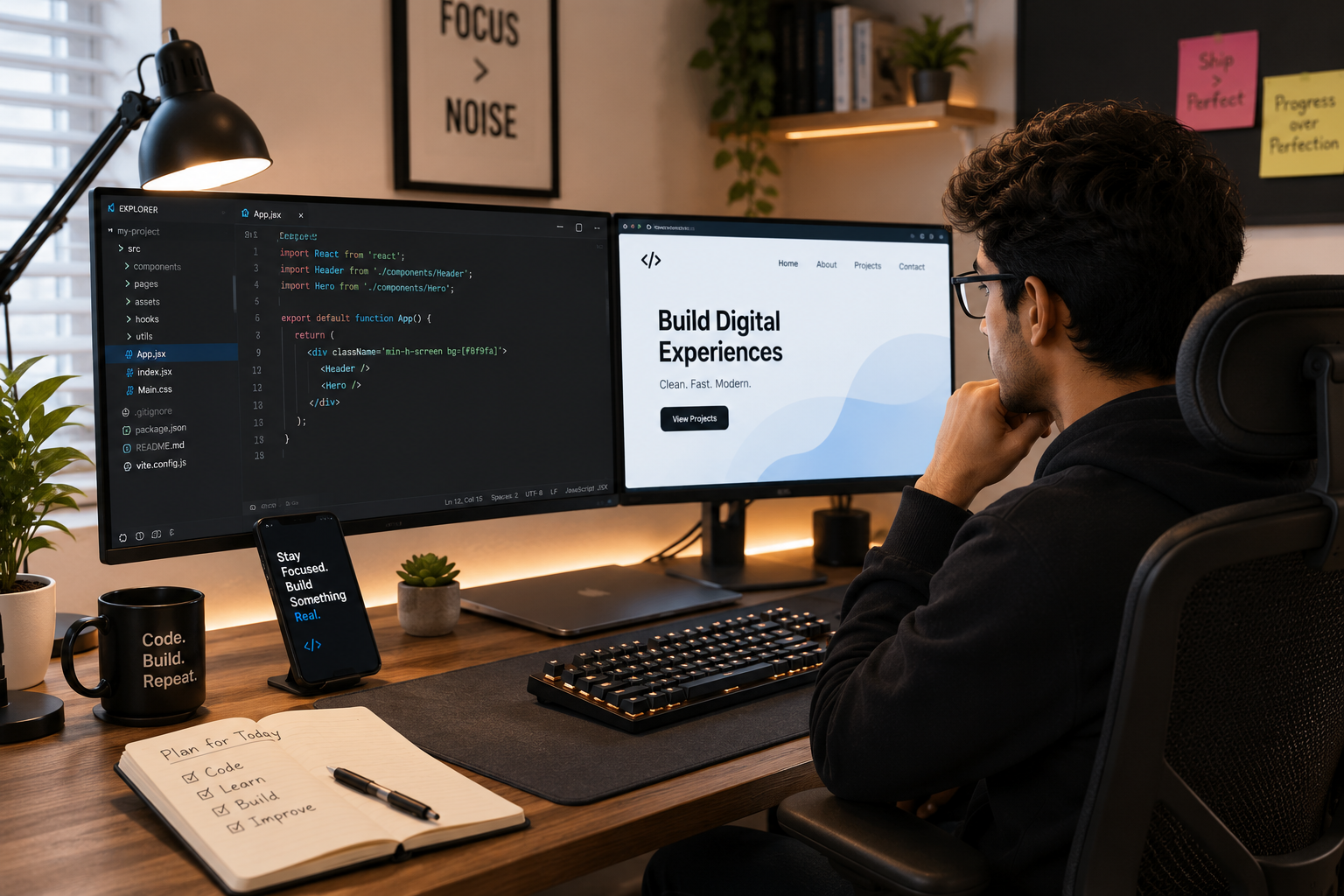 Developer customizing custom code and layouts